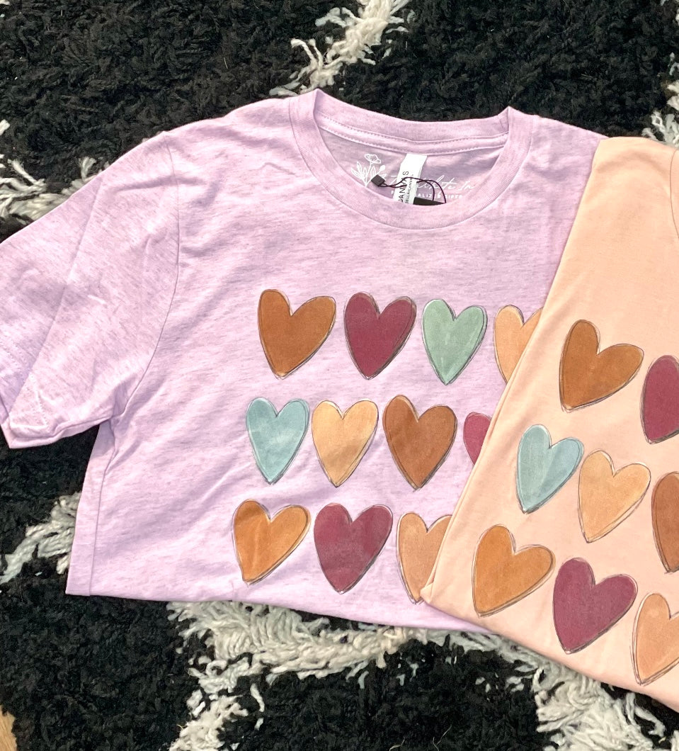 Valentine’s Heart Tee- Lavender