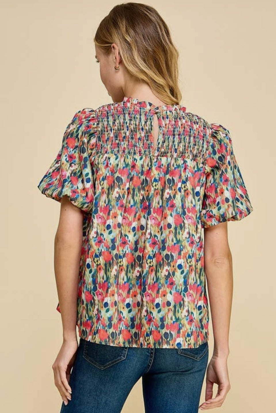 Floral Printed Smock Top