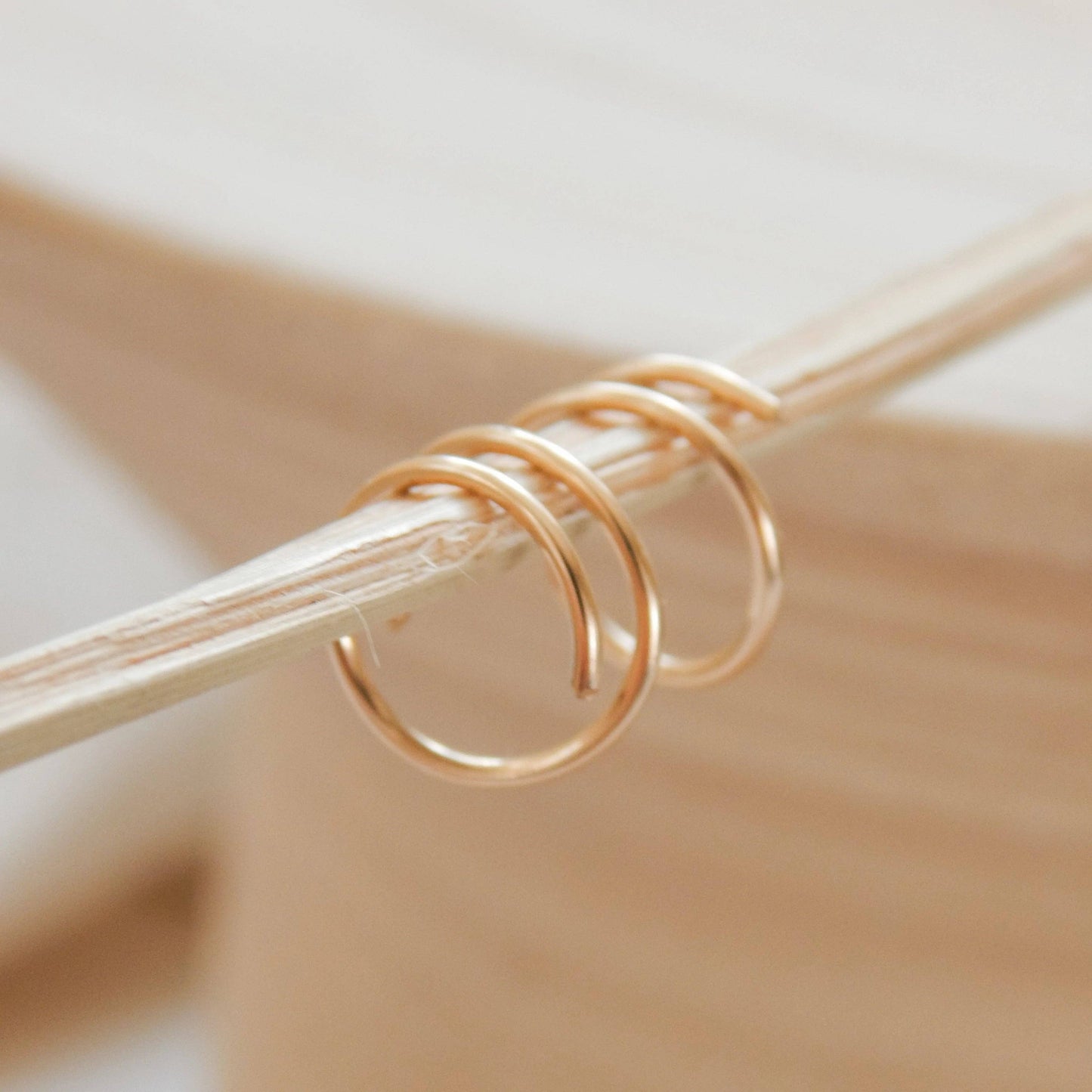 Twist-In Double Huggie Hoop Earrings - Minimalist: Silver
