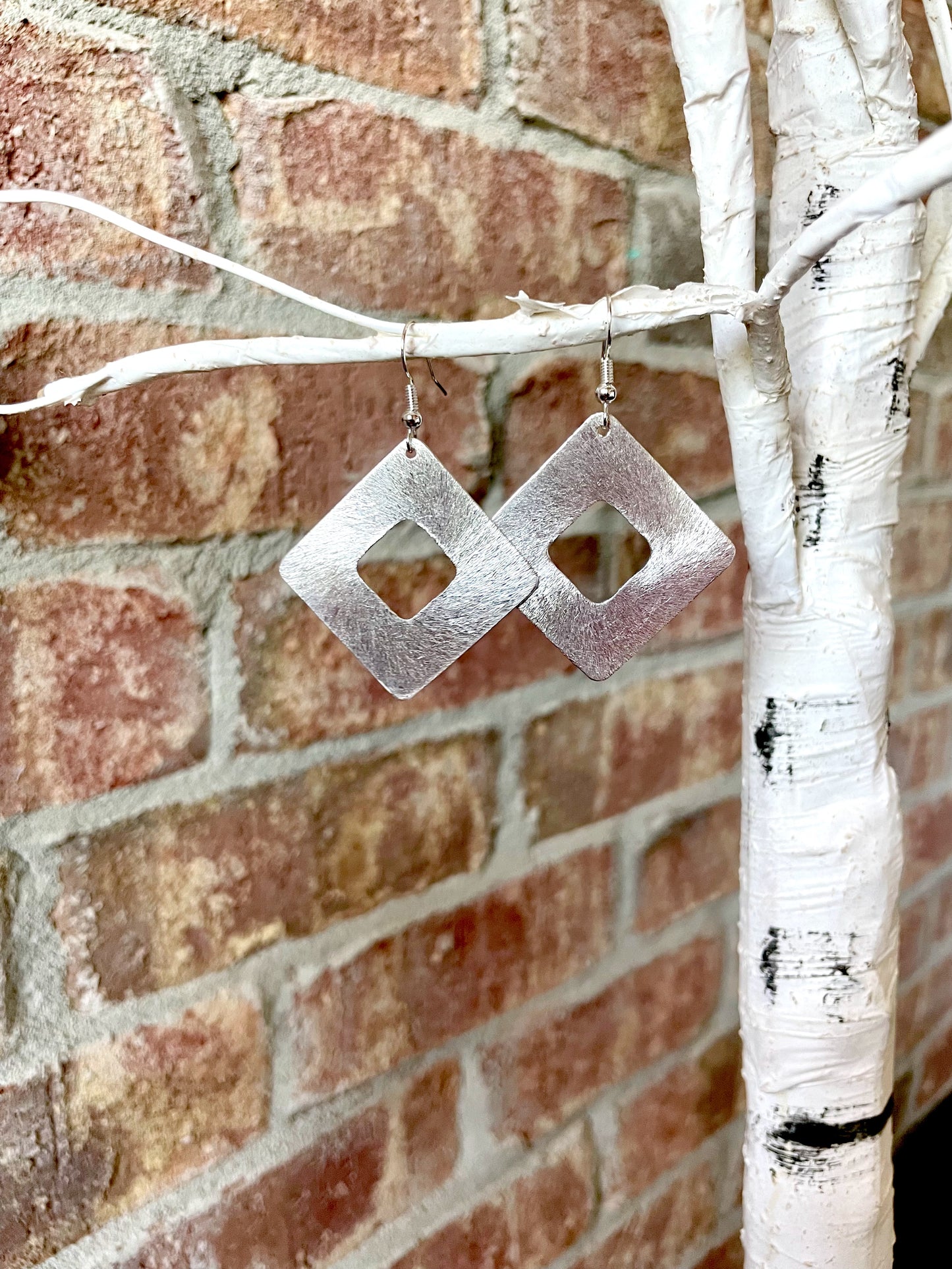 Think Outside the Box Silver Earrings