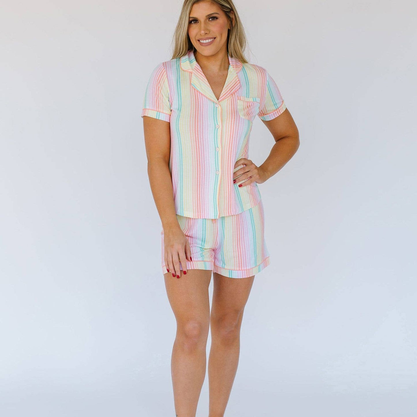 Sunset Stripe Charlotte Short Set- FINAL SALE