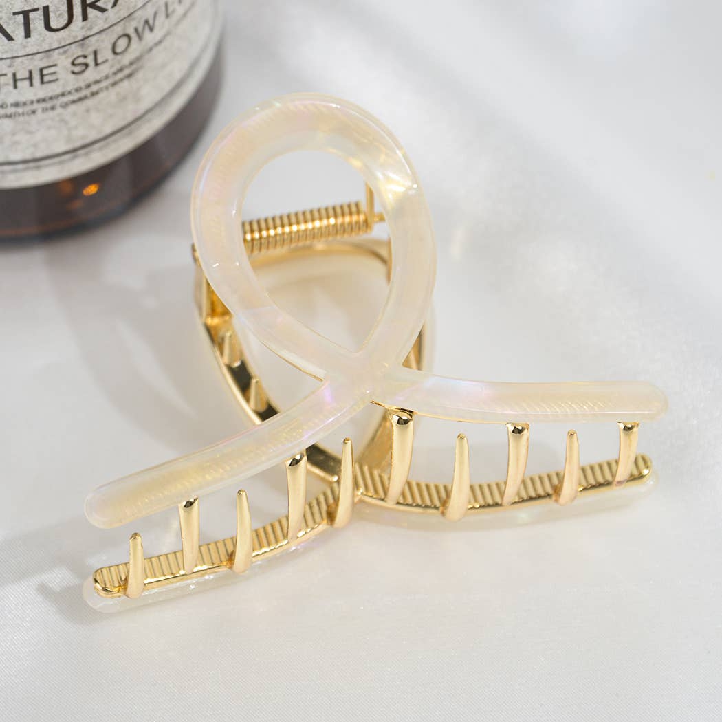 Acetate Plate Retro Medium Shark Claw Clip