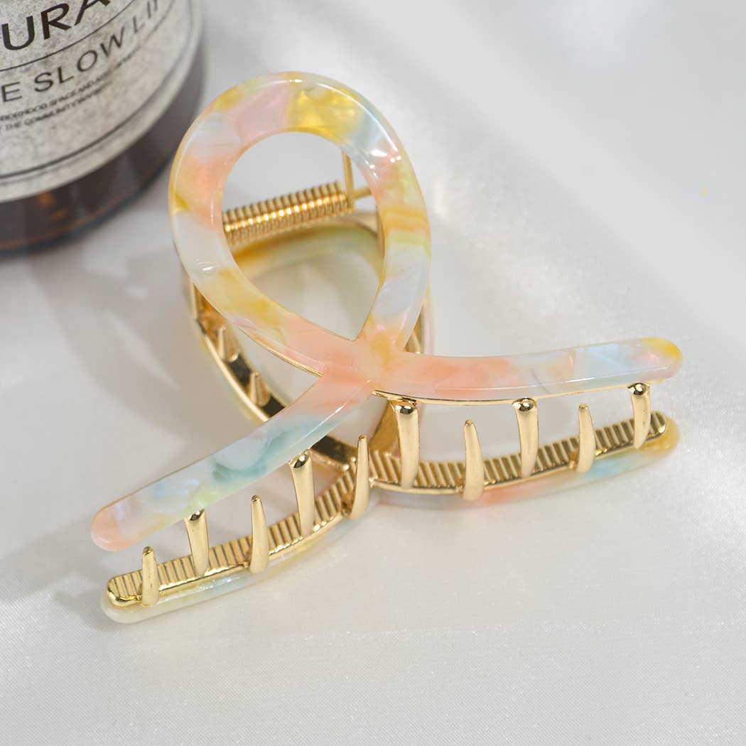 Acetate Plate Retro Medium Shark Claw Clip