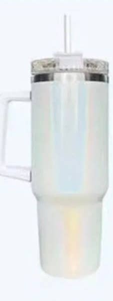 White Shimmer Stainless Steel 40oz