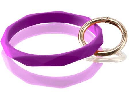 Diamond Cut Silicone Keychain Bangle