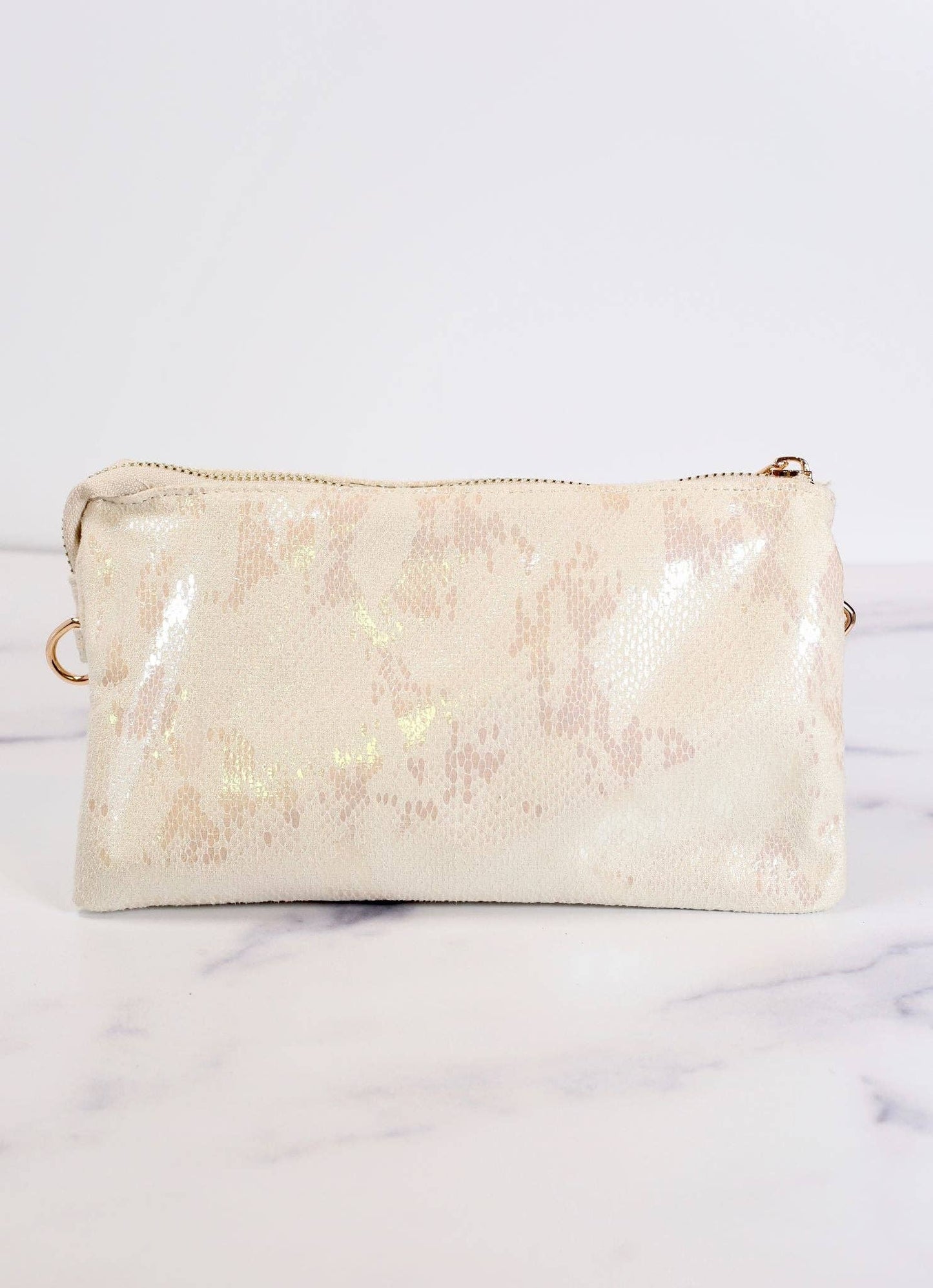 Liz Custom Collection Crossbody Bag- SHIMMER BEIGE