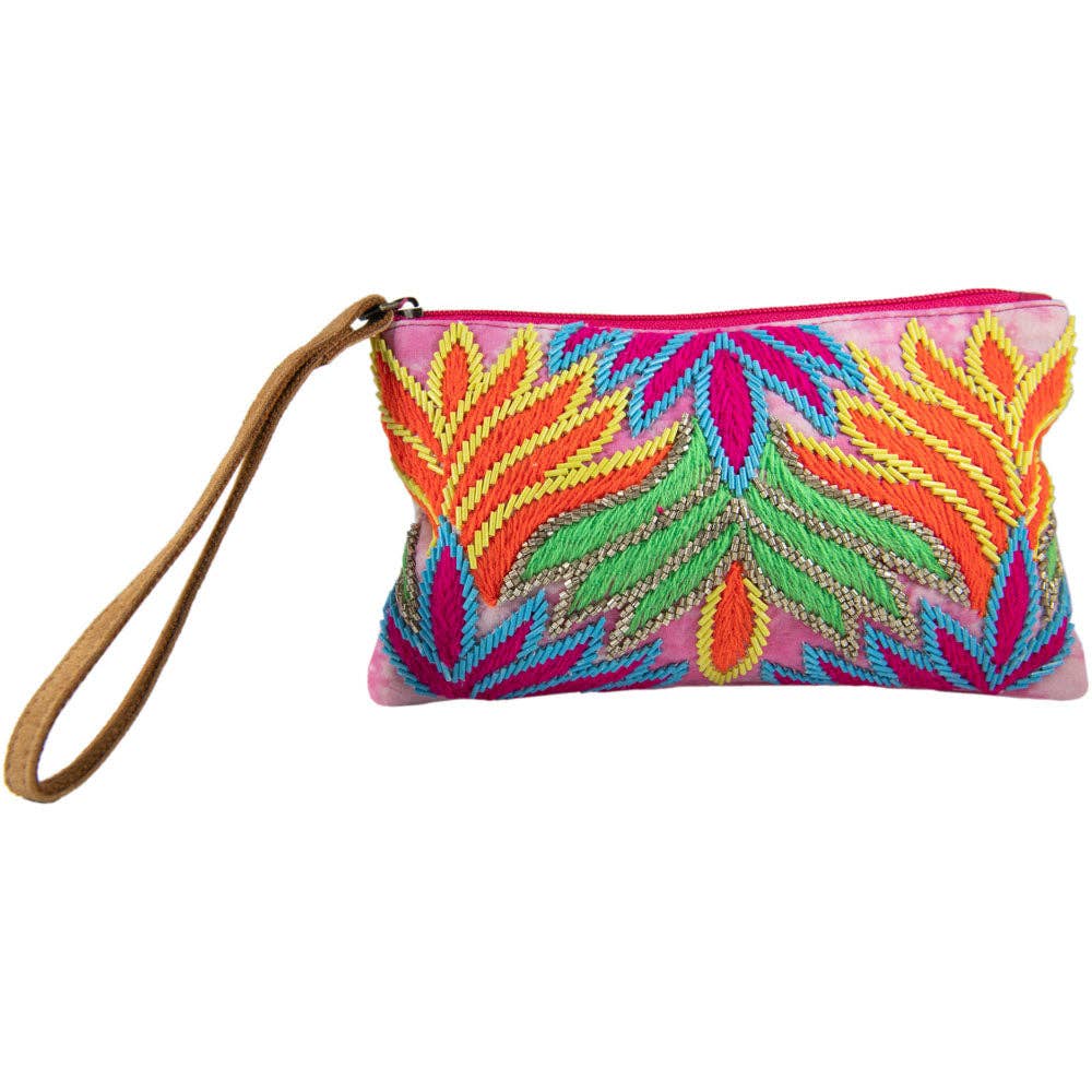 Feather Tie Dye Wristlet