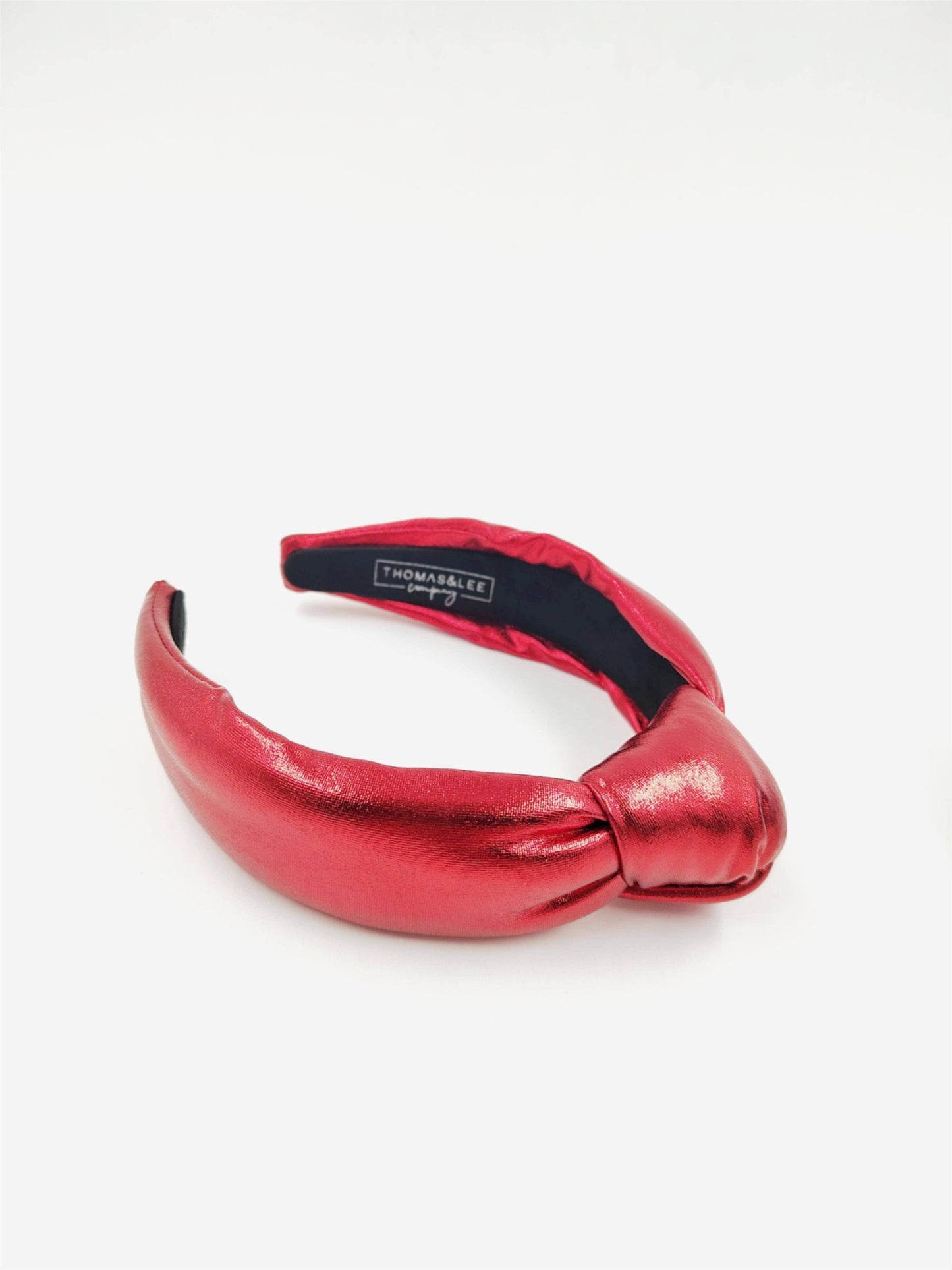 Vegan PU Leather knotted Headband- Red