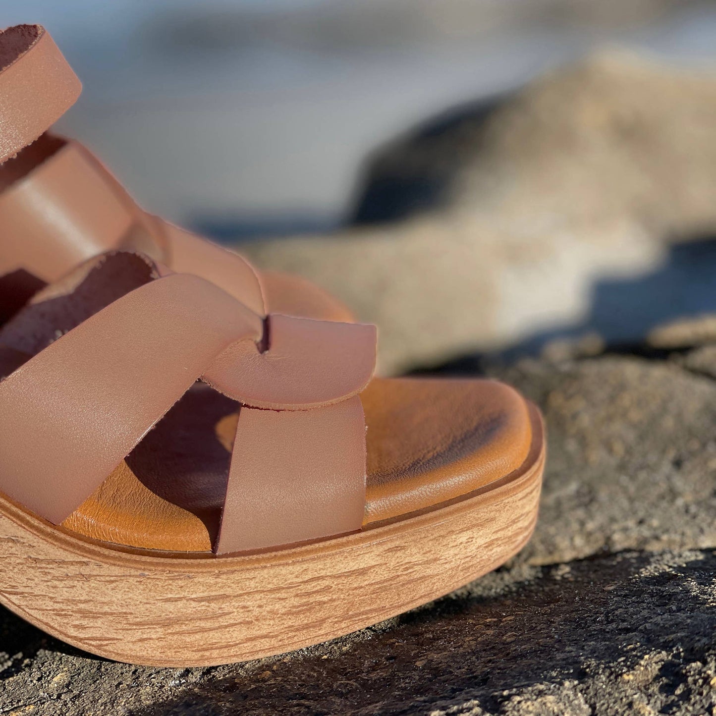 Carina Pink Leather Sandal