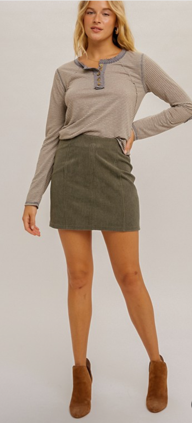 Corduroy Mini Skirt-FINAL SALE