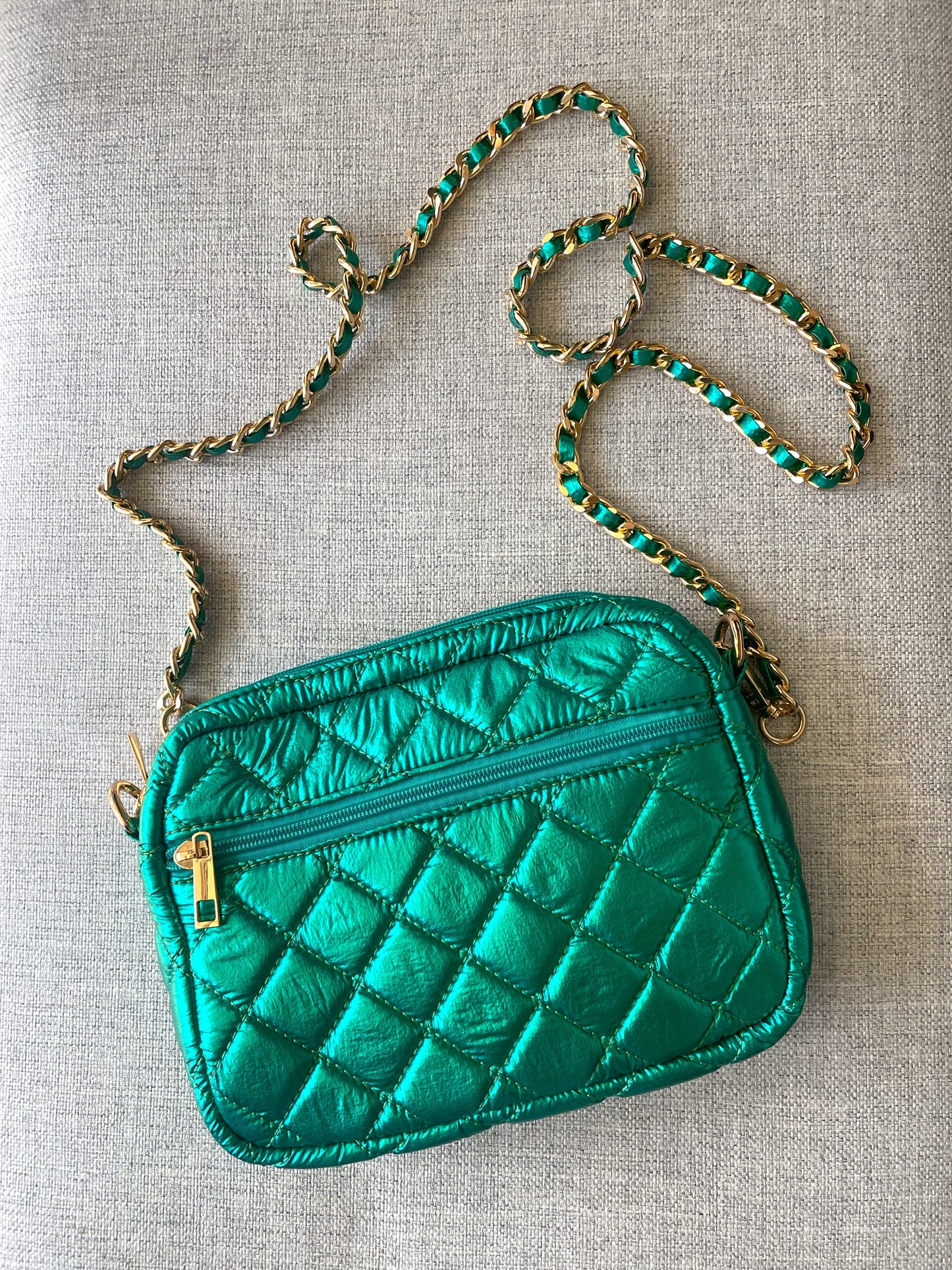Metallic Green Crossbody- FINAL SALE