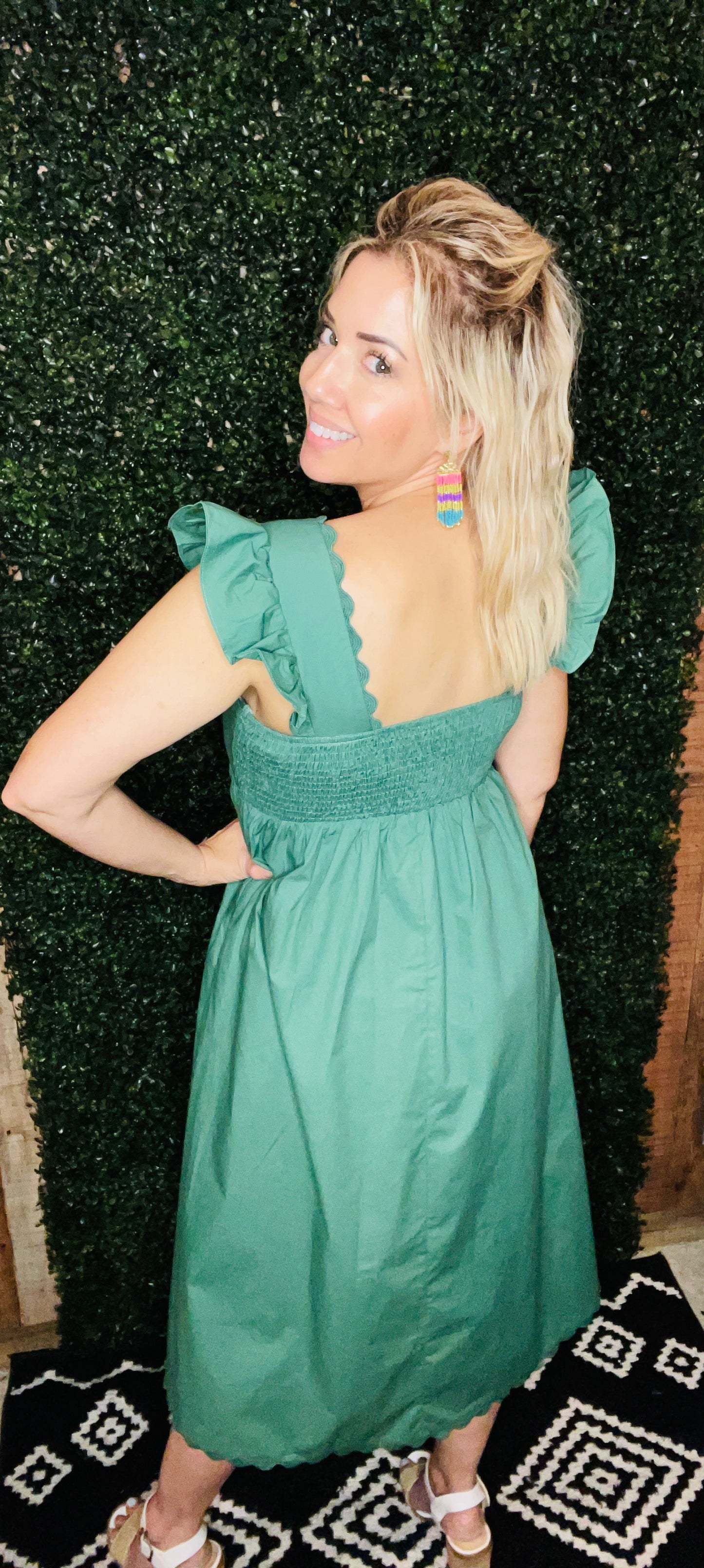 Lace Trim Midi Dress-FINAL SALE