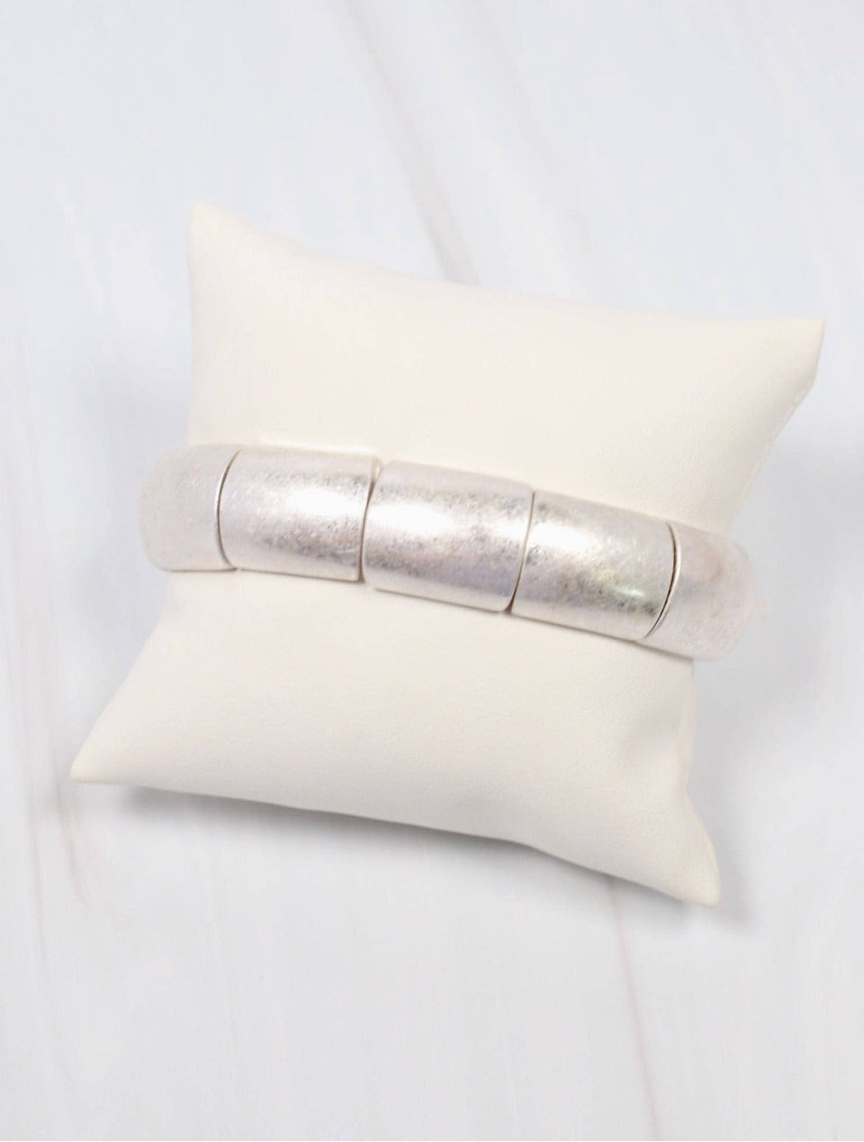 Peterborough Metal Bracelet- Worn Silver