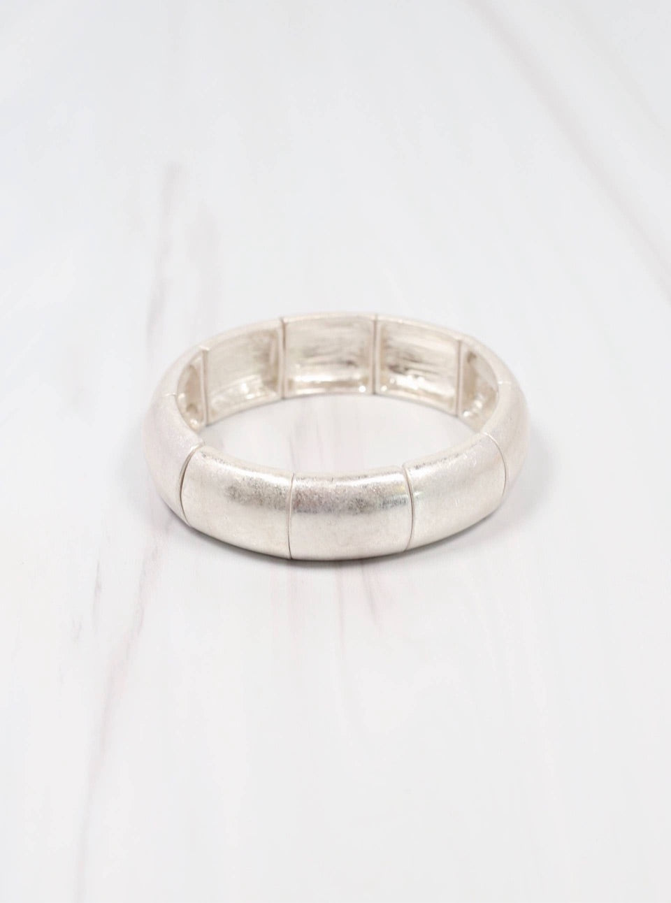 Peterborough Metal Bracelet- Worn Silver