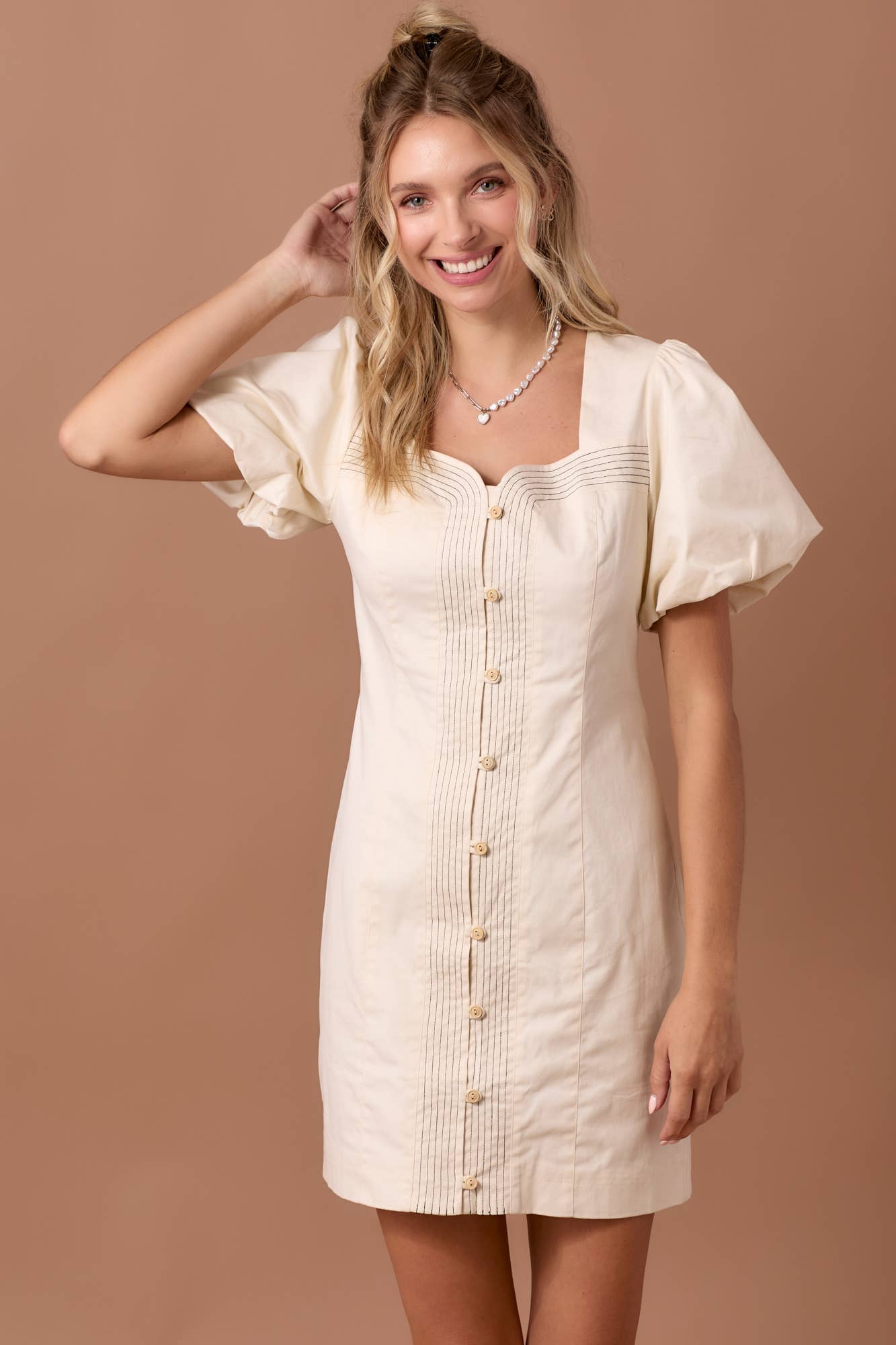 Button Front Mini Dress
