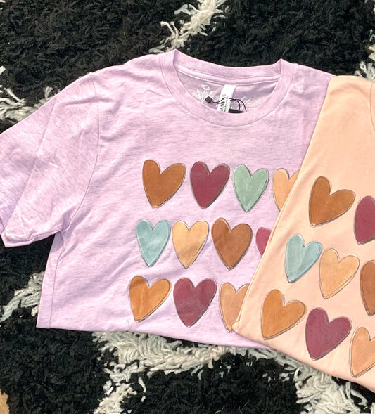 Valentine’s Heart Tee- Lavender