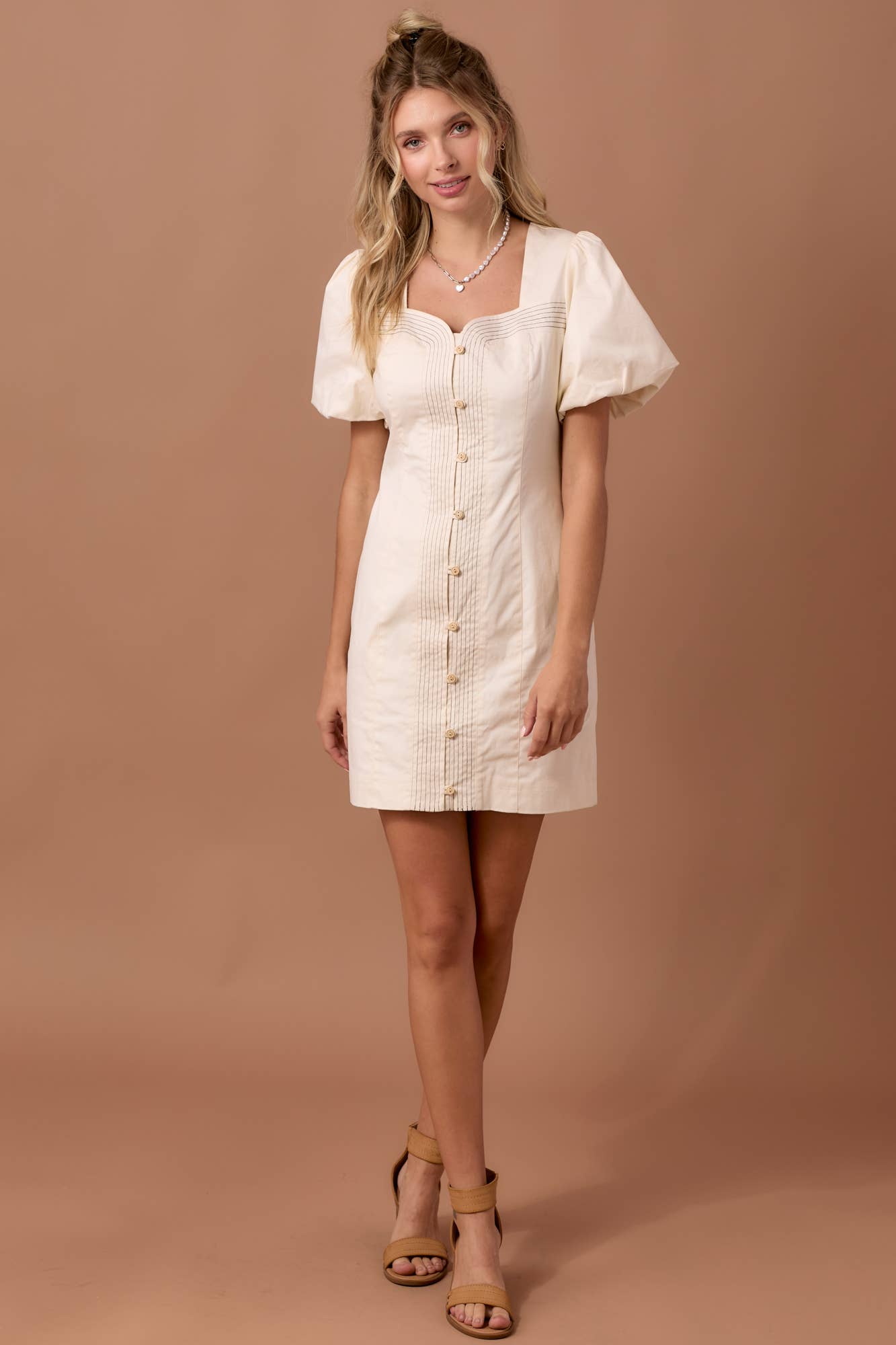 Button Front Mini Dress