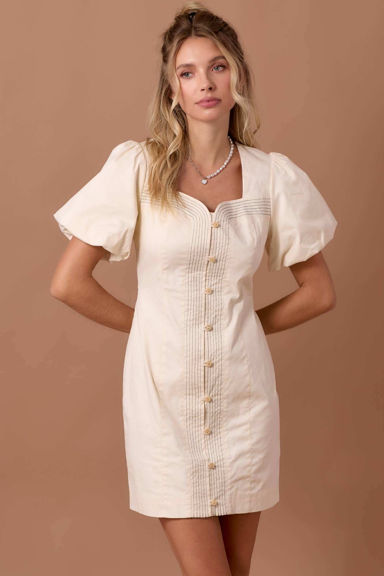 Button Front Mini Dress