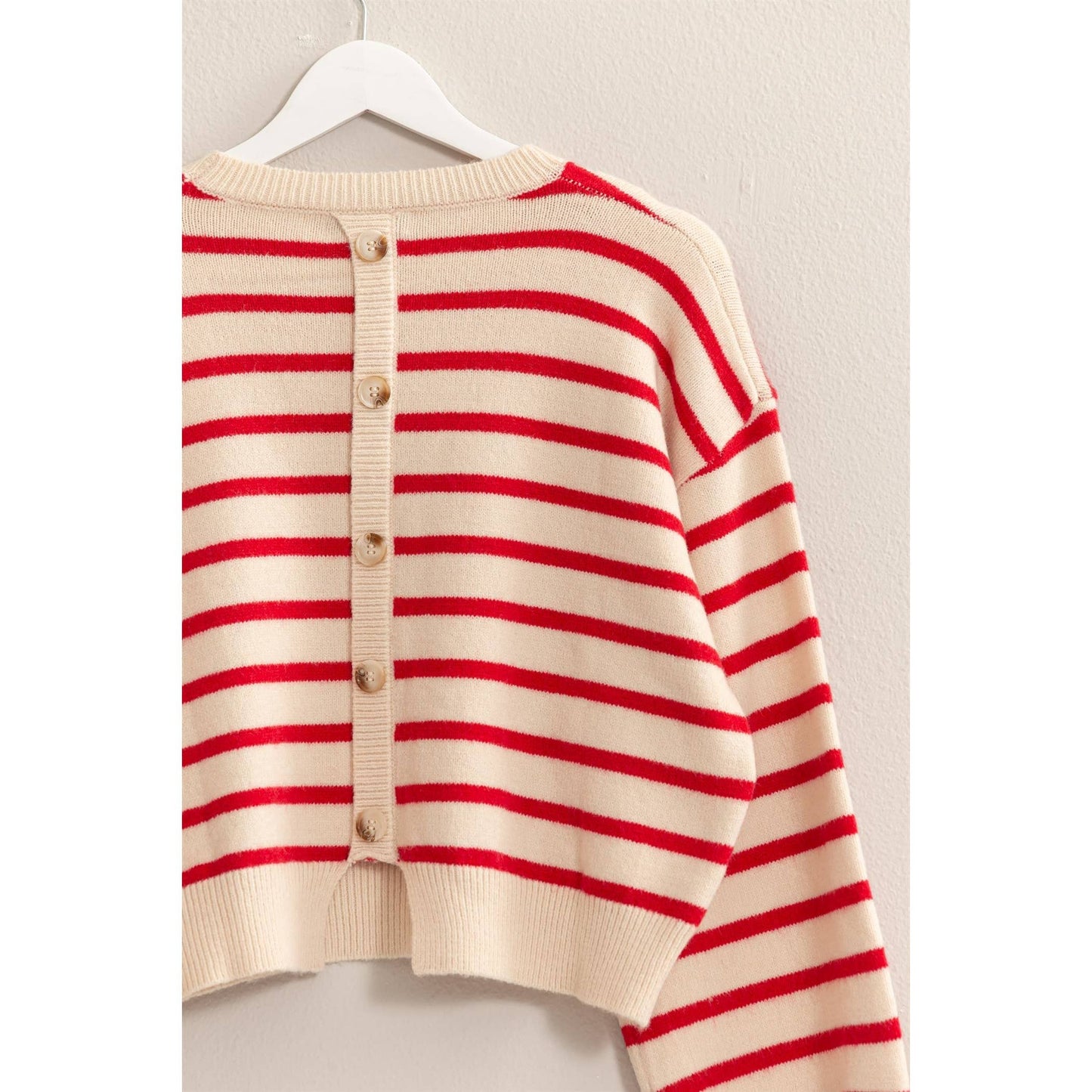 STRIPED KNIT PULLOVER SWEATER