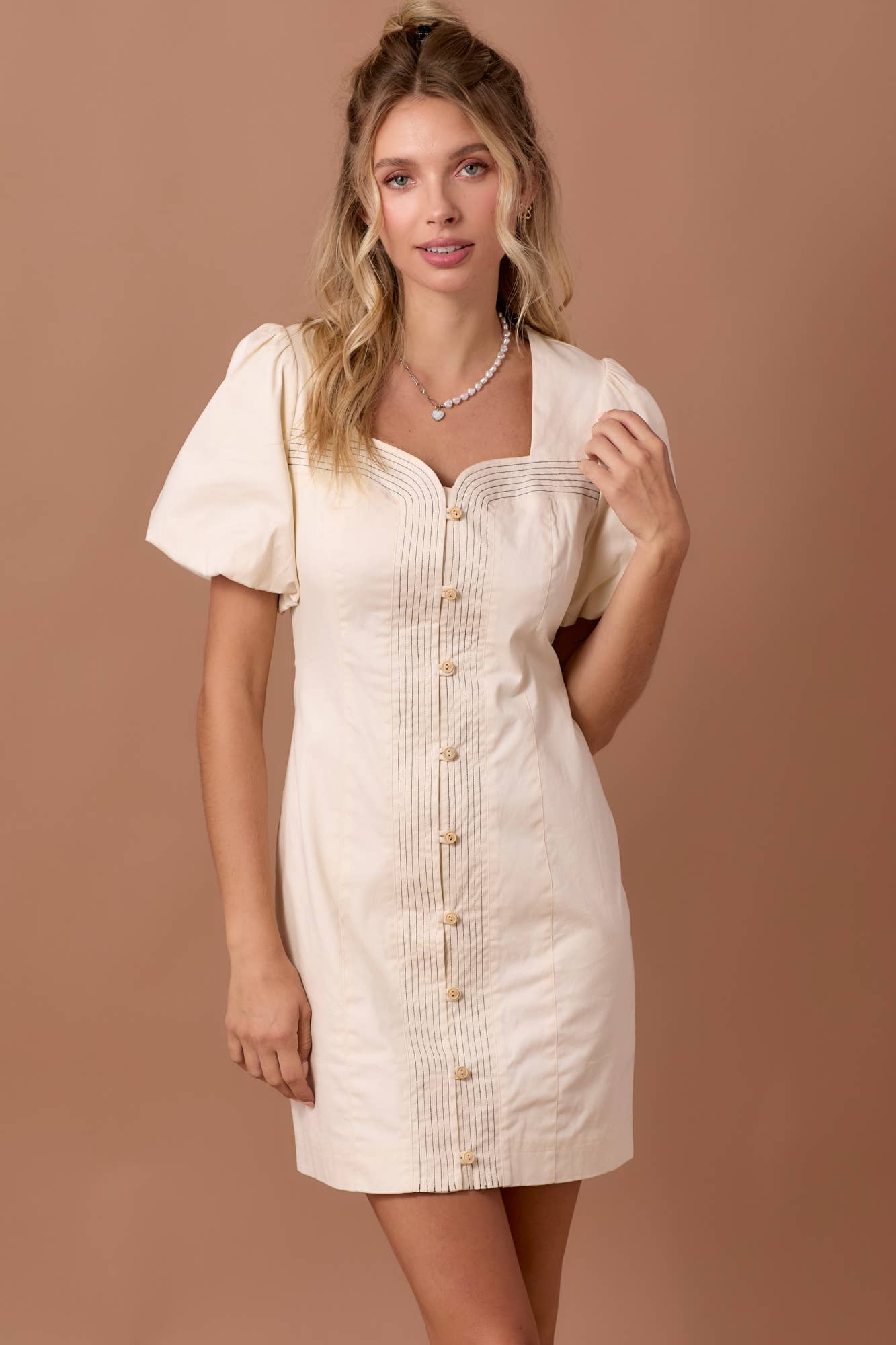 Button Front Mini Dress