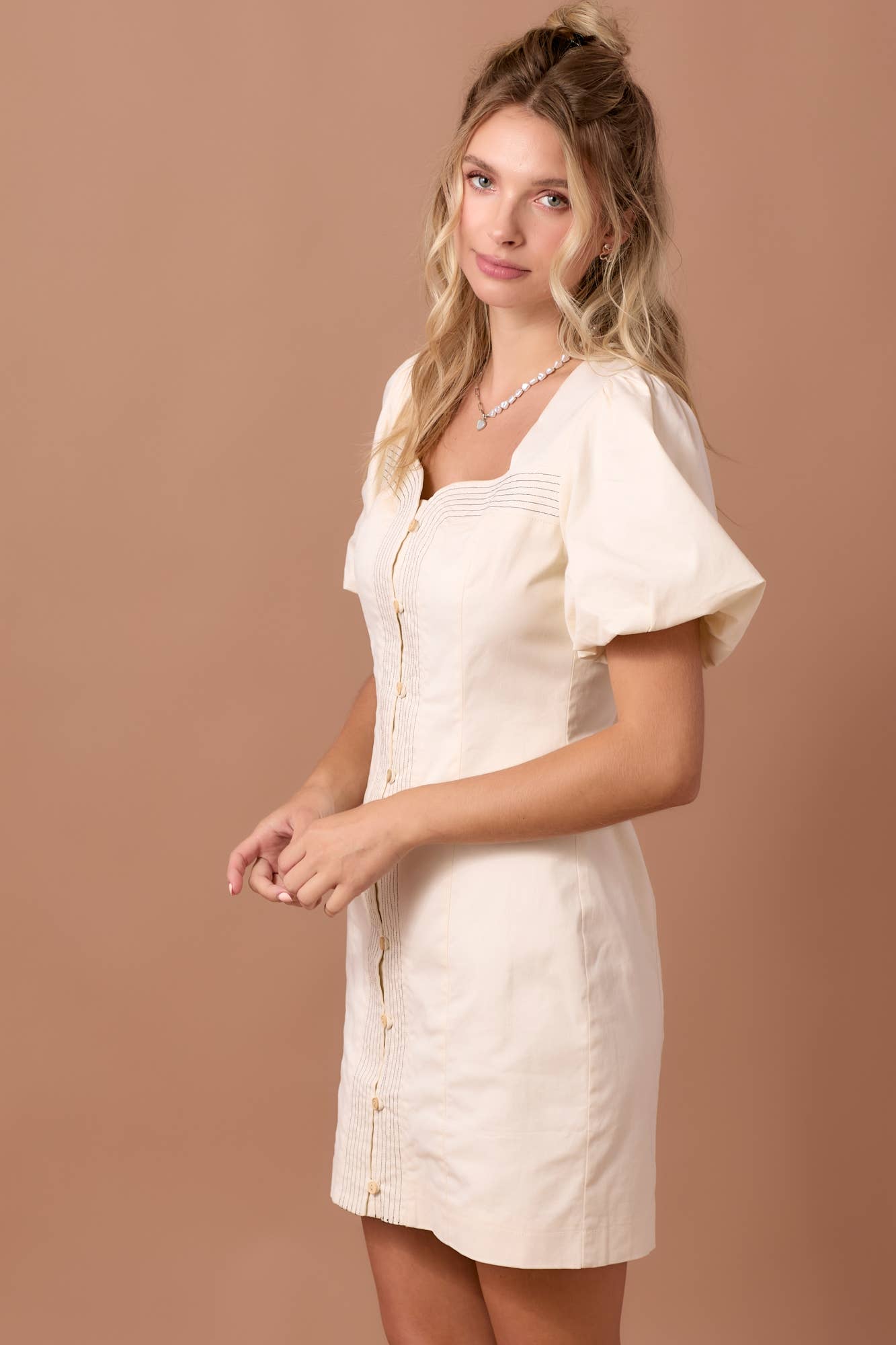 Button Front Mini Dress