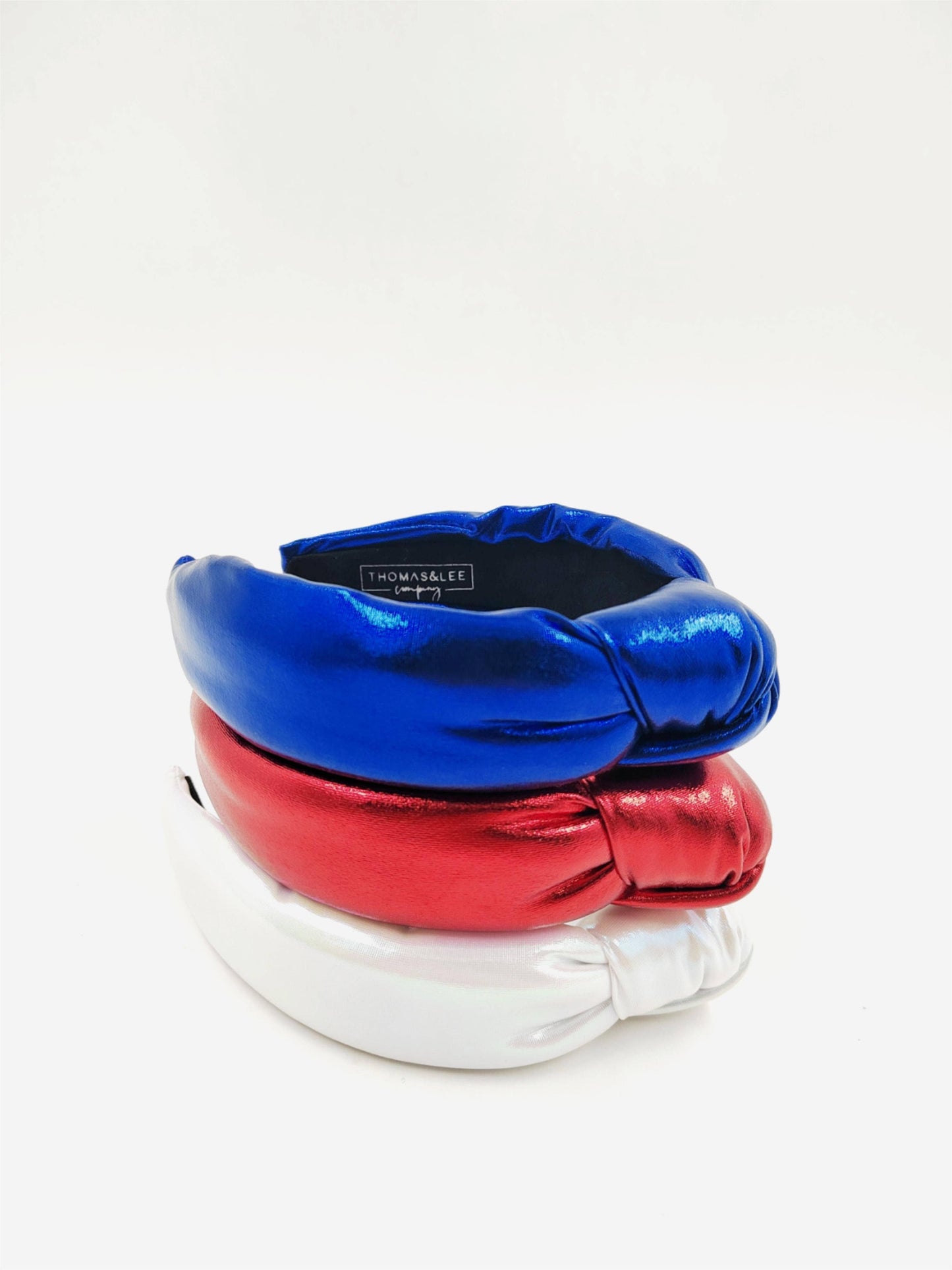 Vegan PU Leather knotted Headband- Blue