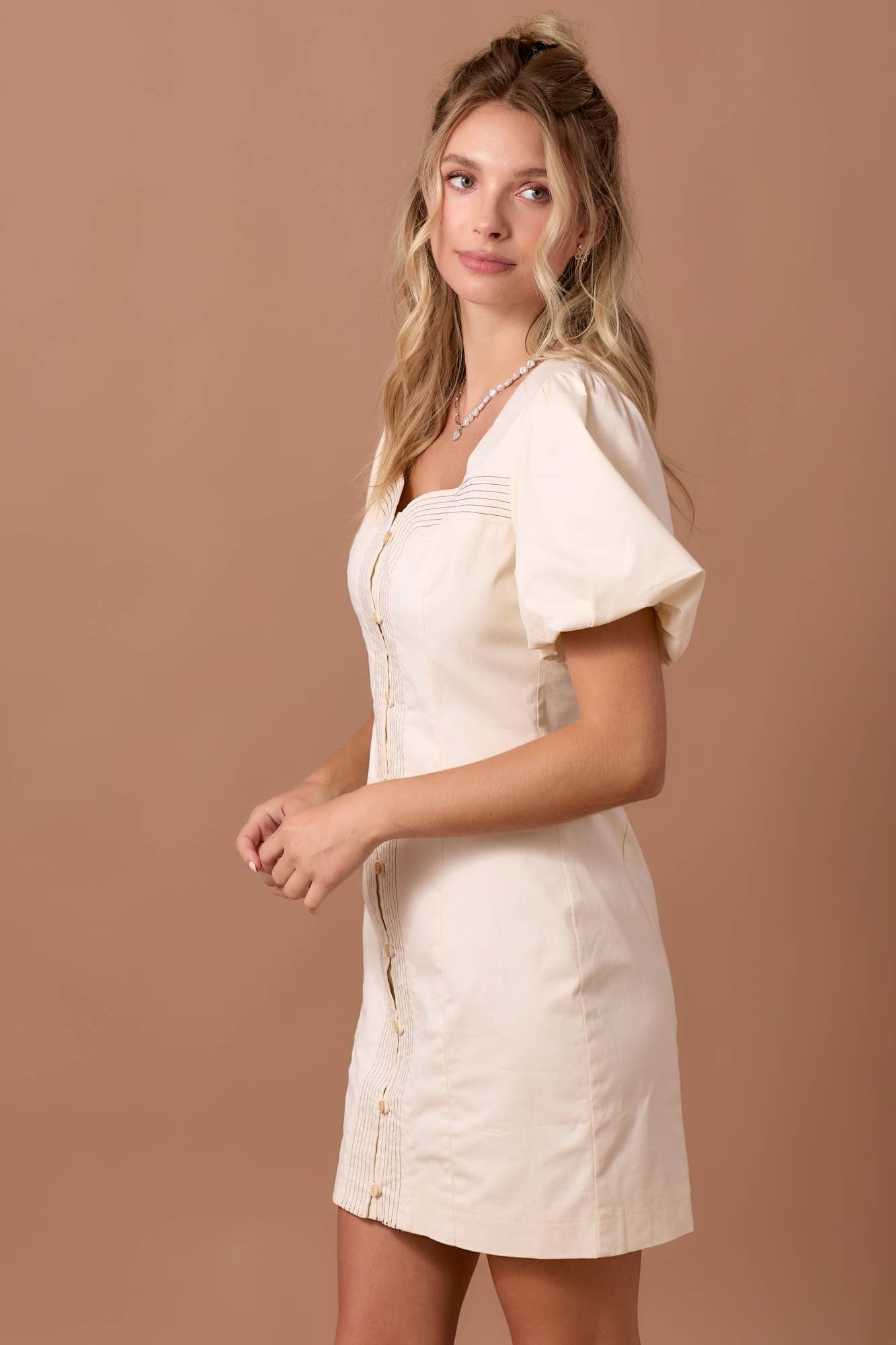 Button Front Mini Dress