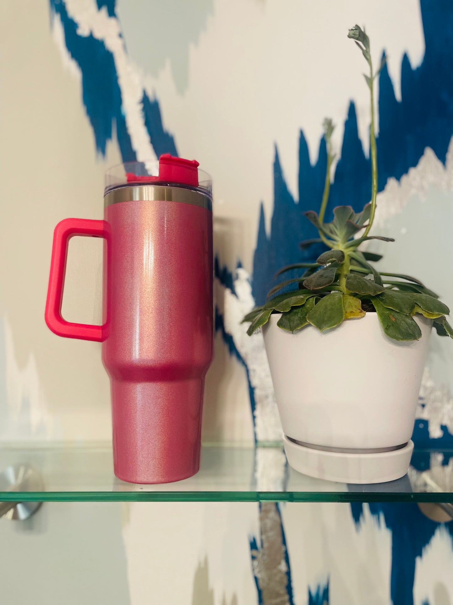 Hot Pink Shimmer 40 oz Tumbler