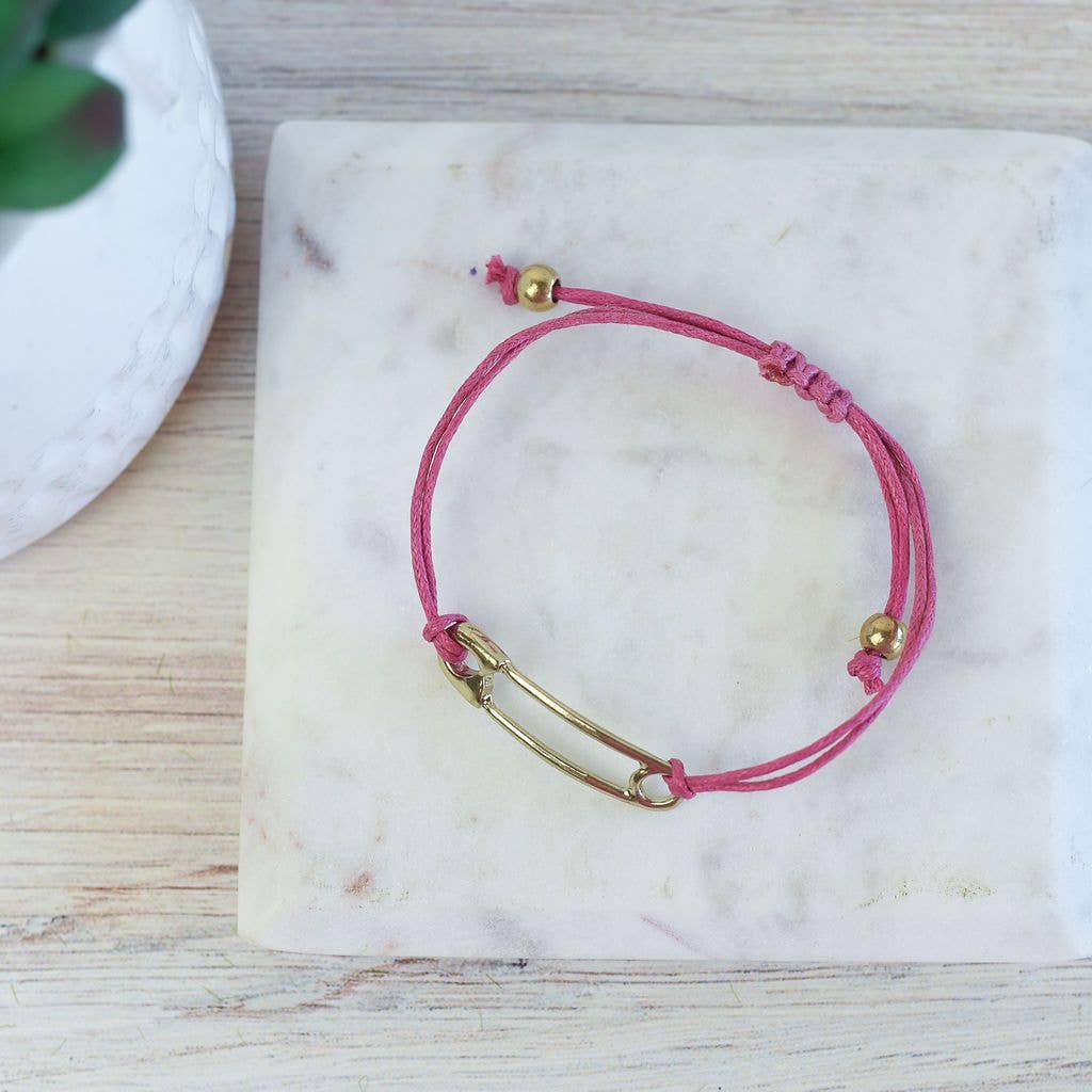 Trendy Adjustable Safety Pin Bracelet in 4 Colors