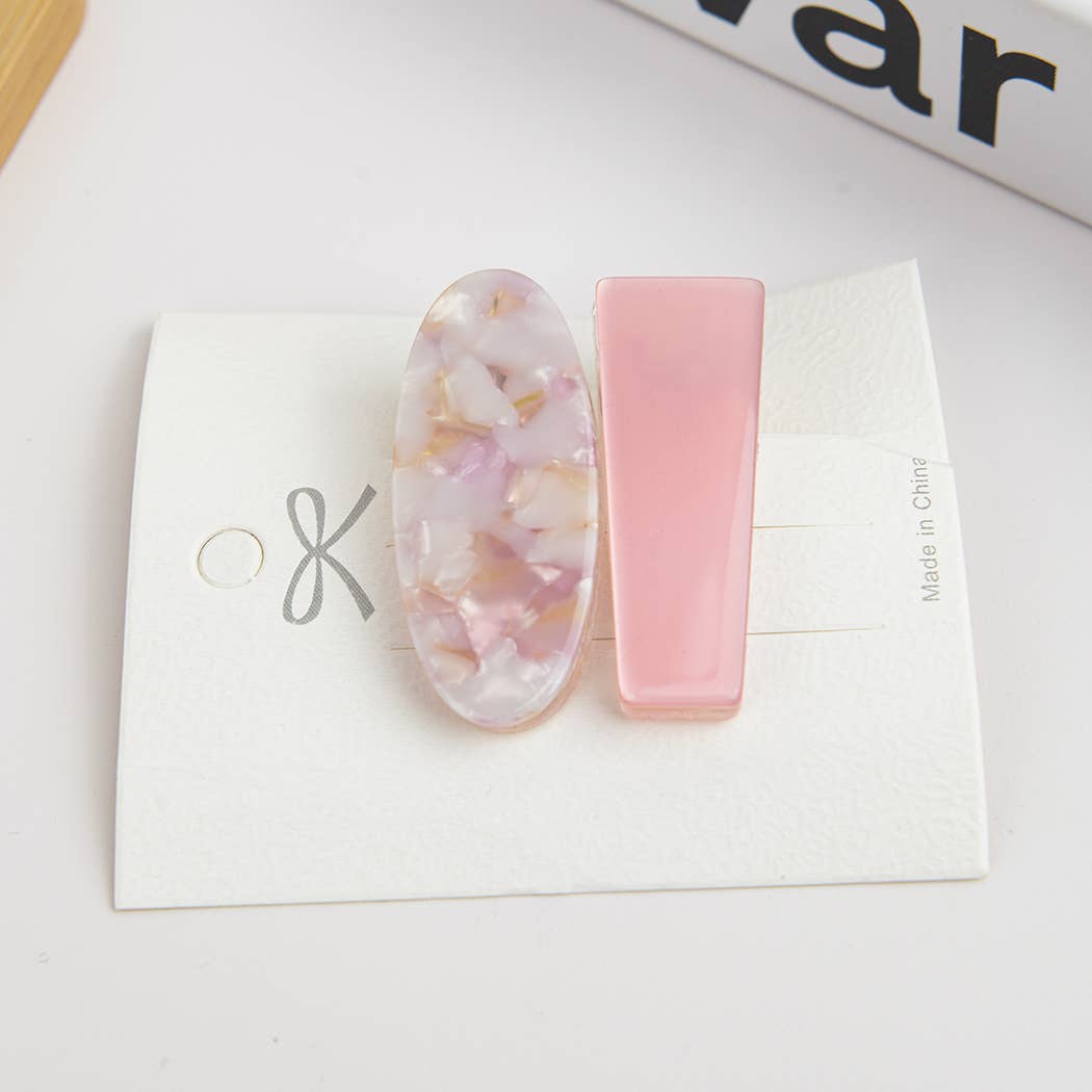 Acetate Cute Shell Hair Clip Set Of 2