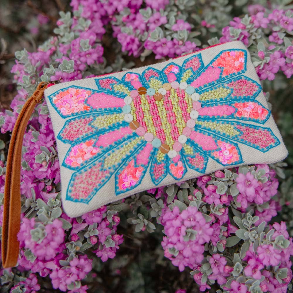 Heart Beaded Wristlet