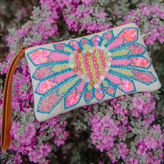Heart Beaded Wristlet