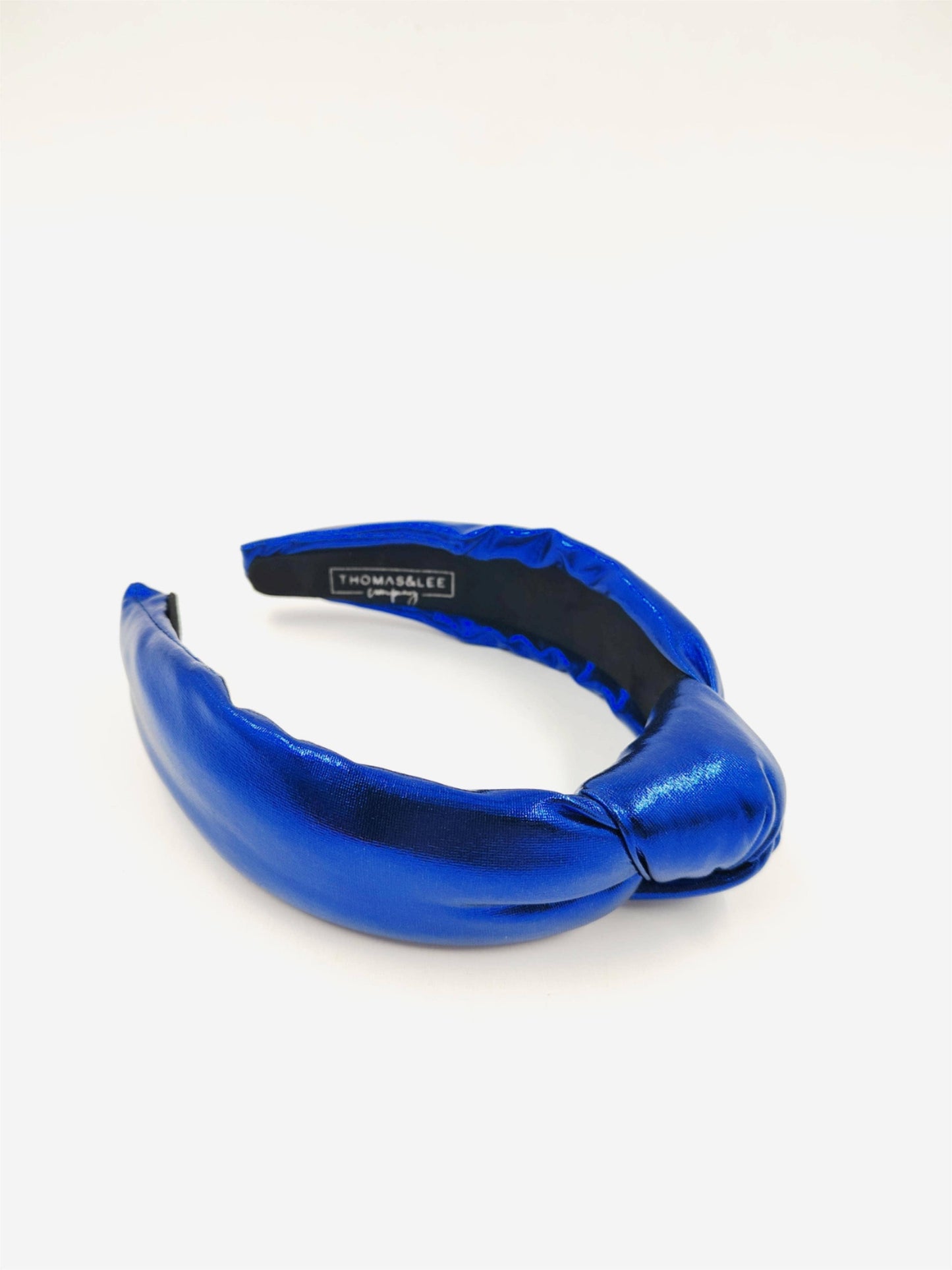 Vegan PU Leather knotted Headband- Blue