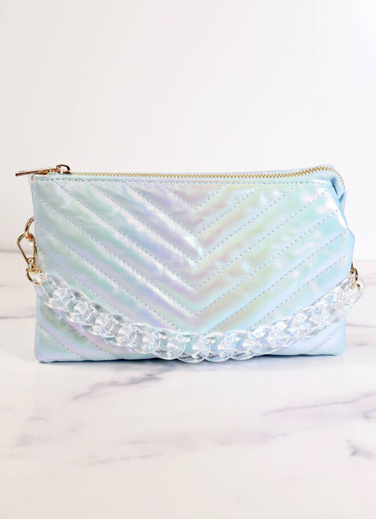 Sherman Quilted Crossbody BLUE OPAL