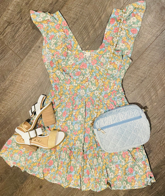 Floral V-Neck Mini Dress