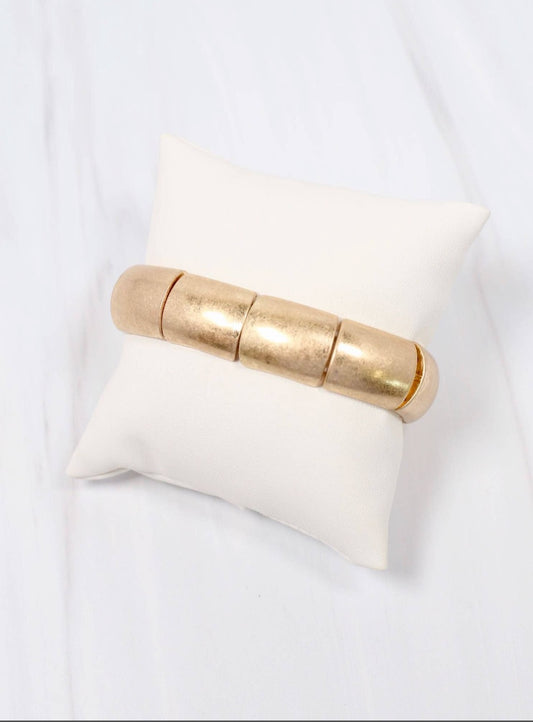 Peterborough Metal Bracelet- Worn Gold