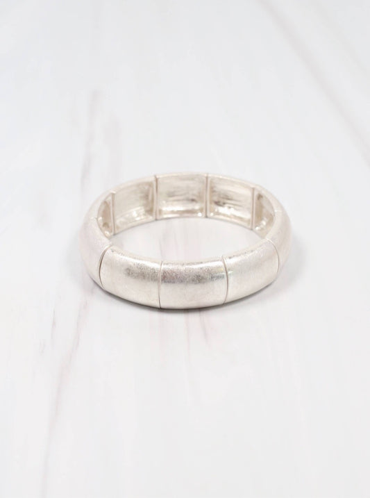 Peterborough Metal Bracelet- Worn Silver